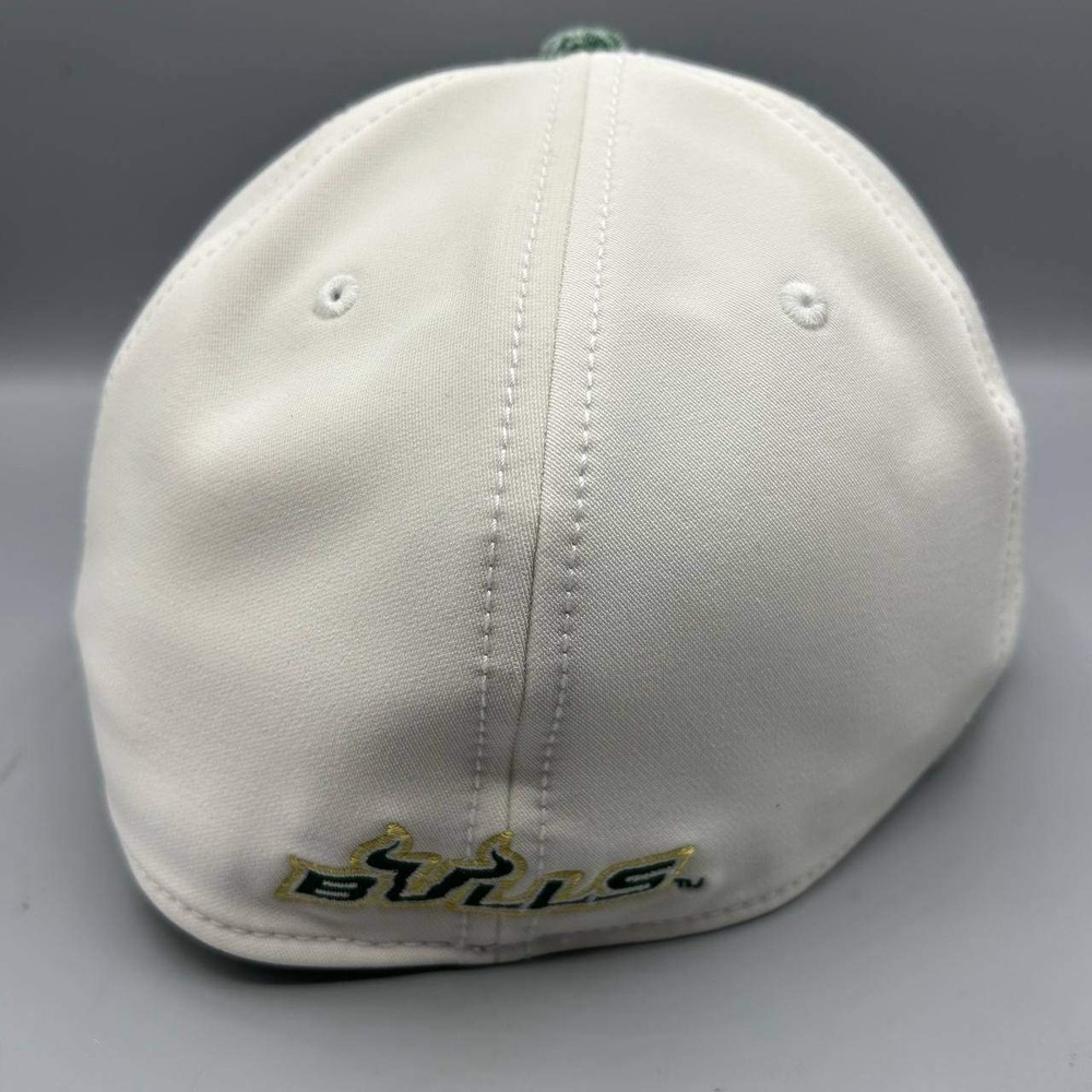 South Florida Bulls NCAA Hat Men Medium White Green The Game Fitted Cap New M
